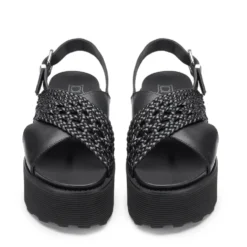Sandali Donna CULT Nancy 3891 in Pelle Intrecciata Nera