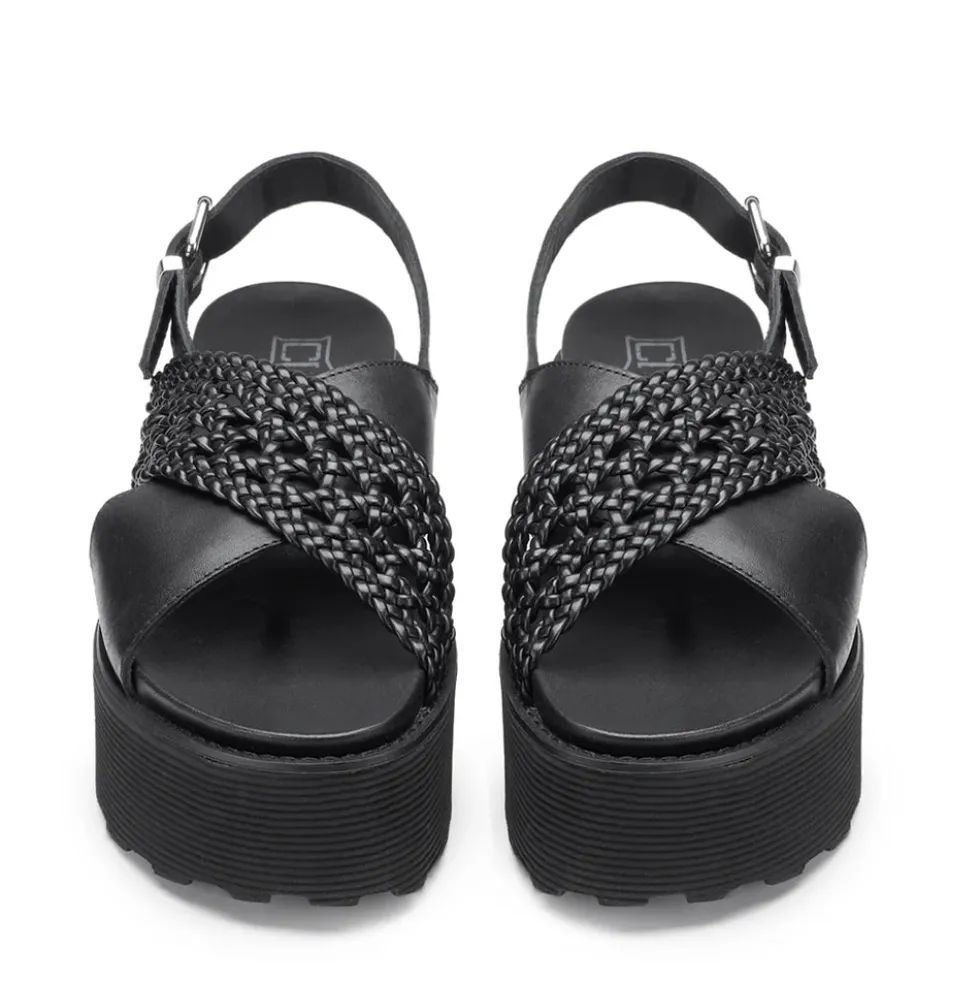 Sandali Donna CULT Nancy 3891 in Pelle Intrecciata Nera