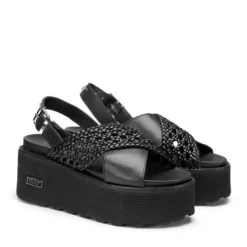 Sandali Donna CULT Nancy 3891 in Pelle Intrecciata Nera