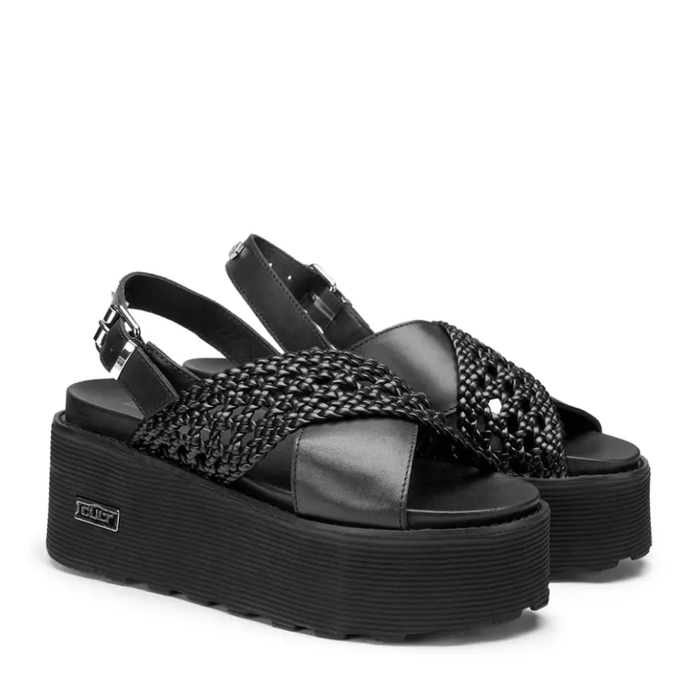 Sandali Donna CULT Nancy 3891 in Pelle Intrecciata Nera