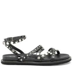 Sandali Donna CULT Roshelle 3886 in Pelle Colore Nera con Borchie Piatte