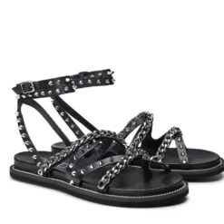 Sandali Donna CULT Roshelle 3886 in Pelle Colore Black con Borchie e Catene