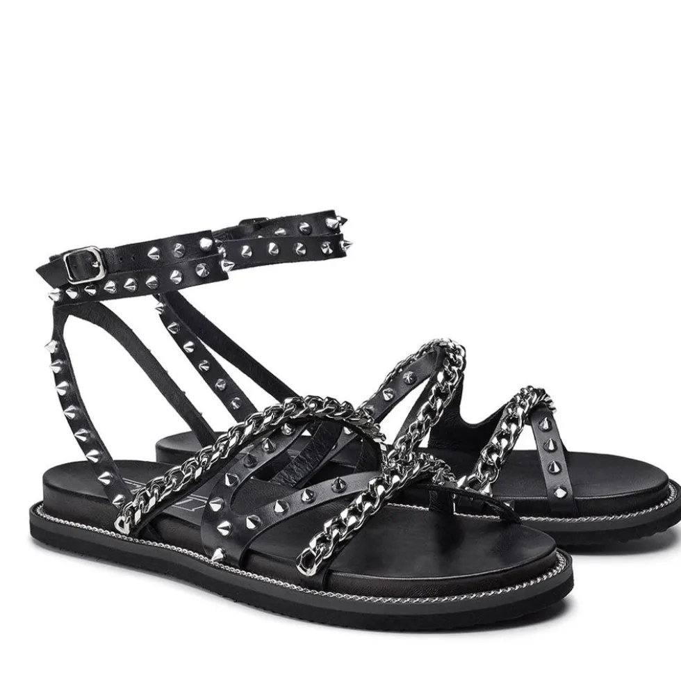 Sandali Donna CULT Roshelle 3886 in Pelle Colore Black con Borchie e Catene