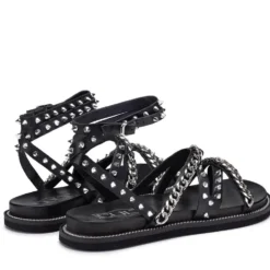 Sandali Donna CULT Roshelle 3886 in Pelle Colore Black con Borchie e Catene