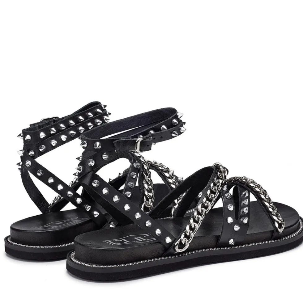 Sandali Donna CULT Roshelle 3886 in Pelle Colore Black con Borchie e Catene