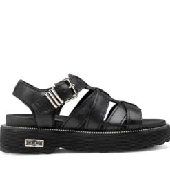 Sandali Donna CULT Ziggy 4775 in Pelle Nera con Fasce Frontali Intrecciate