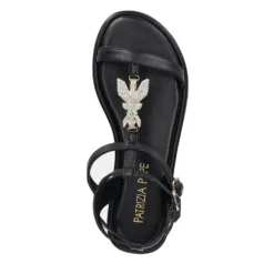 Sandali Flat PATRIZIA PEPE Girl linea Flyclassic Sandal in Pelle Nera