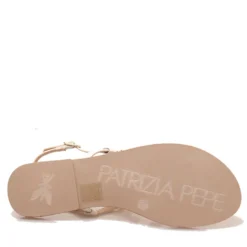 Sandali Infradito Flat PATRIZIA PEPE Girl linea Fly Gioiello Sandal in Pelle Bianca