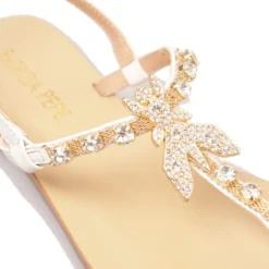 Sandali Infradito Flat PATRIZIA PEPE Girl linea Fly Gioiello Sandal in Pelle Bianca