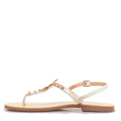 Sandali Infradito Flat PATRIZIA PEPE Girl linea Fly Gioiello Sandal in Pelle Bianca