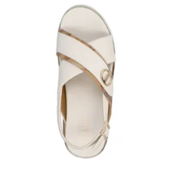 Sandali Platform 1A Classe Alviero Martini in Eco Nappa Bianco Sporco e Geo Classic 2471