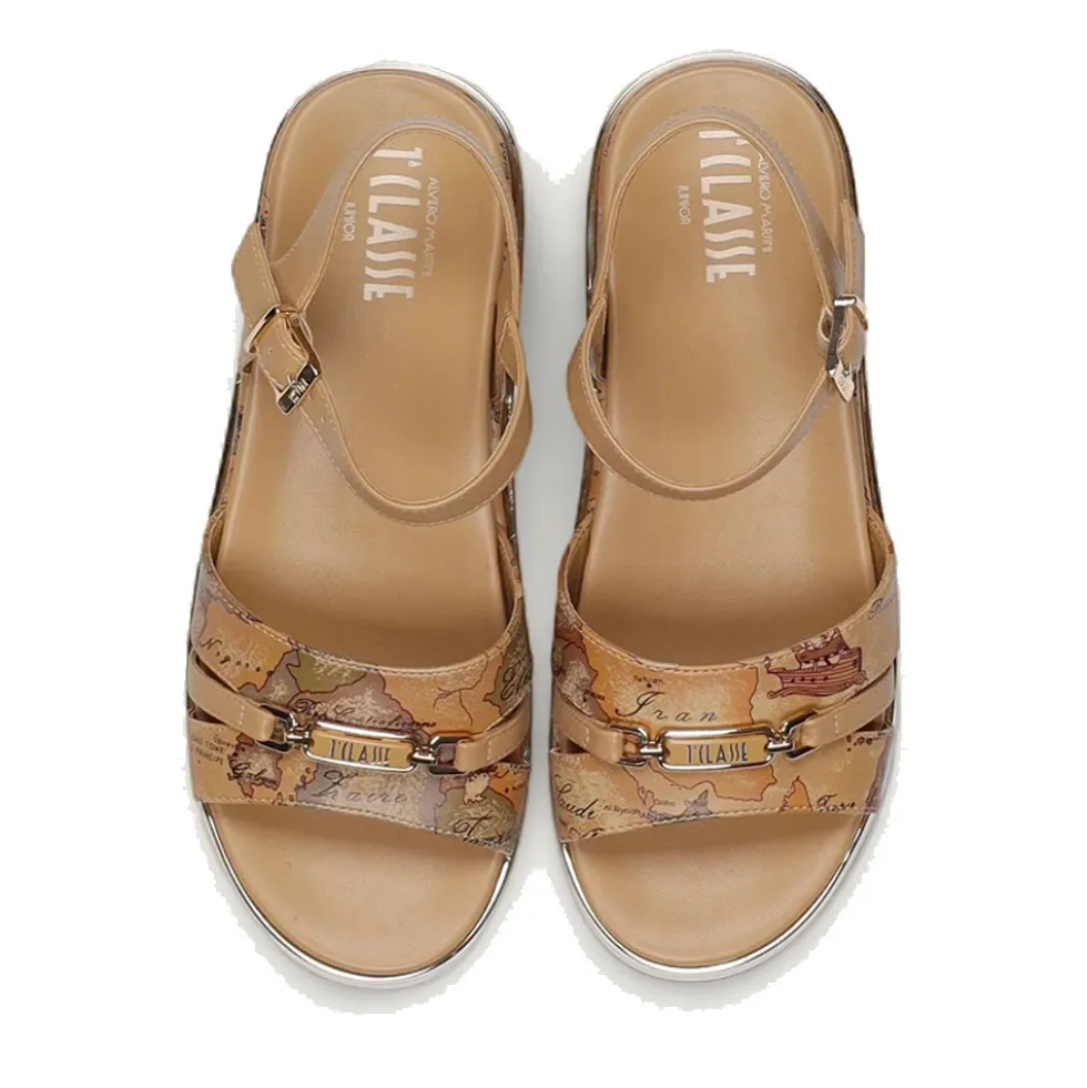 Sandali Platform 1A Classe Alviero Martini in Eco Nappa stampa Geo Classic 2466