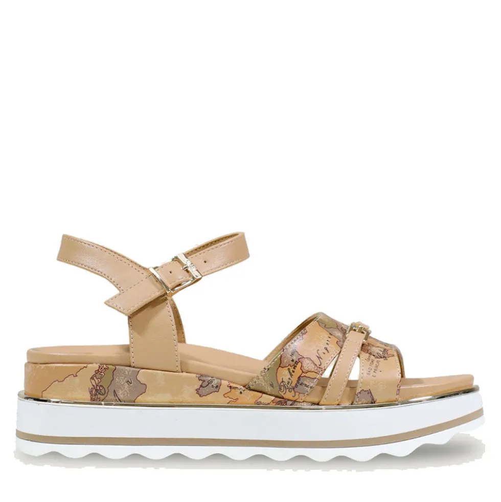 Sandali Platform 1A Classe Alviero Martini in Eco Nappa stampa Geo Classic 2466