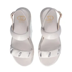 Sandali Platform LIU JO Frida 34 con Fasce Bold con Pietre Gioiello color Crema