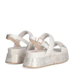 Sandali Platform LIU JO Frida 34 con Fasce Bold con Pietre Gioiello color Crema