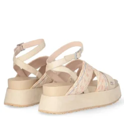 Sandali Platform LIU JO Frida 38 in Corda Almond e Peach con Strass