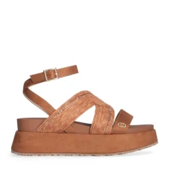 Sandali Platform LIU JO Frida 38 in Corda Marrone con Strass