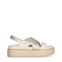 Sandali Platform LIU JO Panarea 02 in Canvas Laminato color Oro