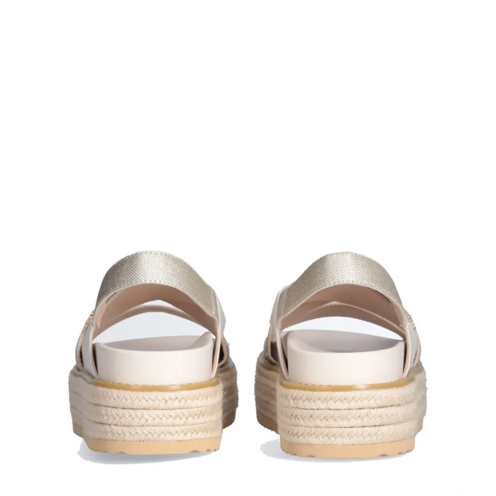 Sandali Platform LIU JO Panarea 02 in Canvas Laminato color Oro