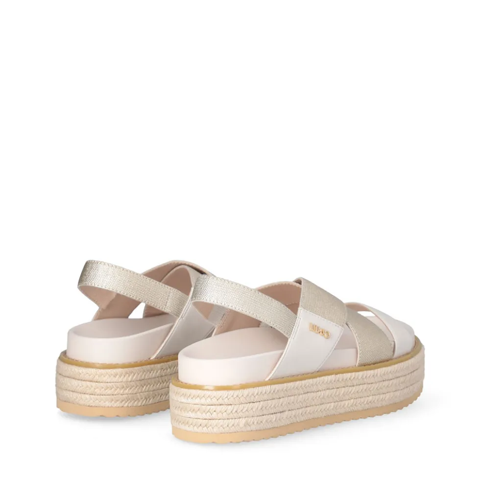 Sandali Platform LIU JO Panarea 02 in Canvas Laminato color Oro