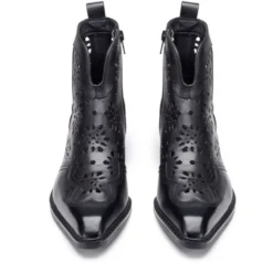 Scarpe Donna CULT Dolores Stivali Texani Bassi in Pelle Traforata Nera