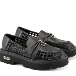 Scarpe Donna CULT Slash 4685 Mocassino in Pelle Traforata Nera