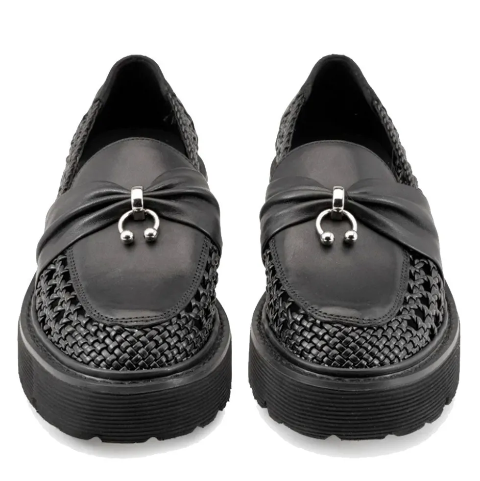 Scarpe Donna CULT Slash 4685 Mocassino in Pelle Traforata Nera