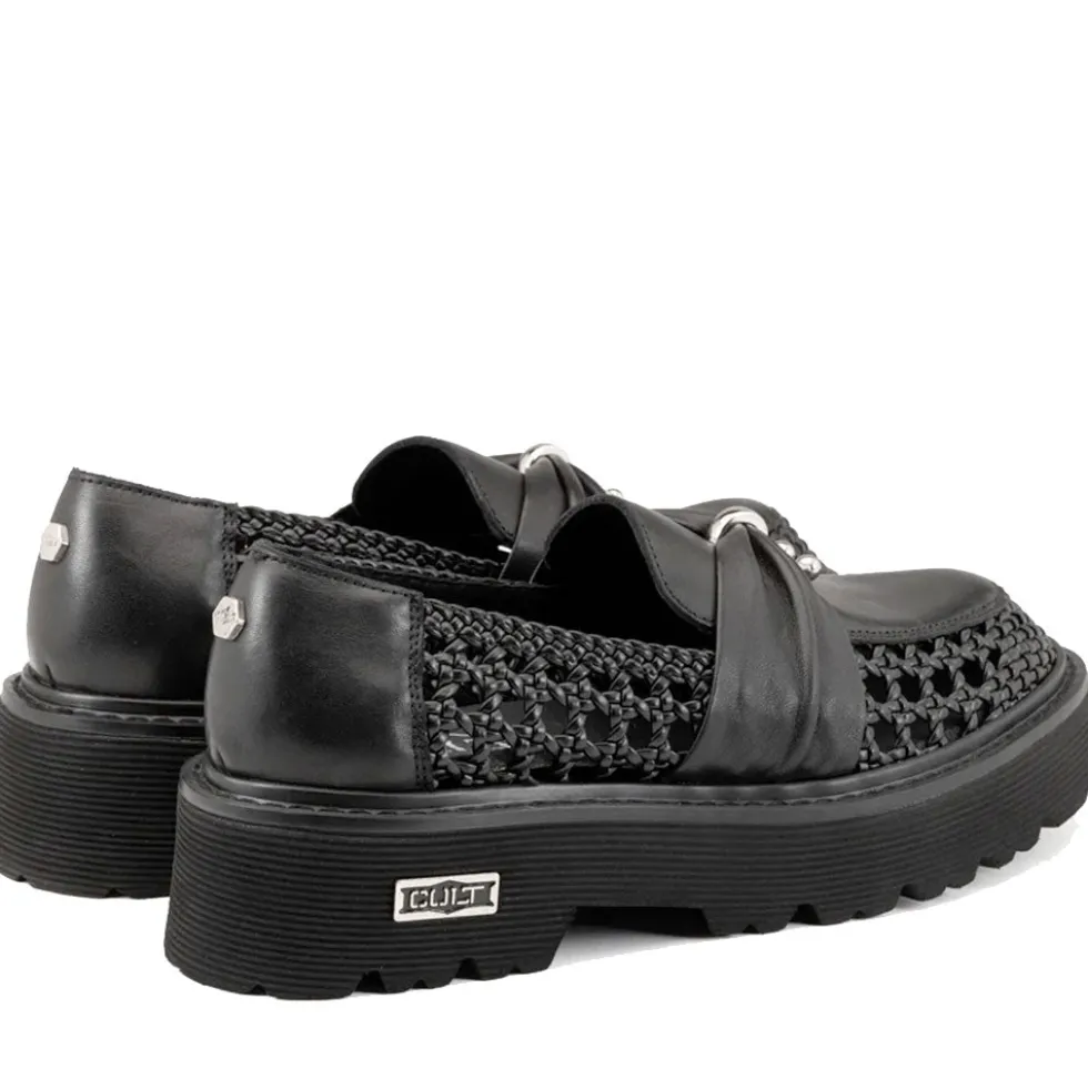 Scarpe Donna CULT Slash 4685 Mocassino in Pelle Traforata Nera
