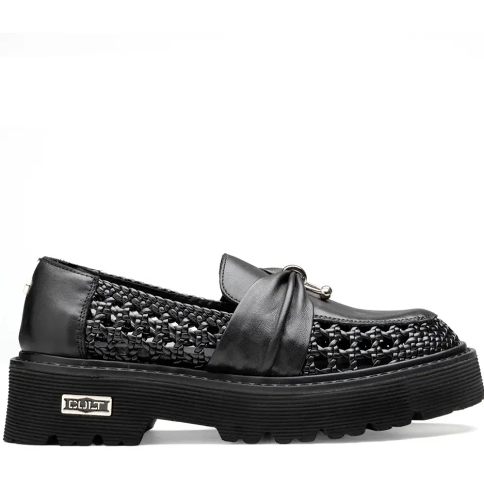 Scarpe Donna CULT Slash 4685 Mocassino in Pelle Traforata Nera