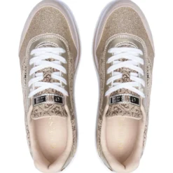Scarpe Donna GUESS Sneakers Colore Beige - Marrone con Inserti Glitterati Linea Hansin