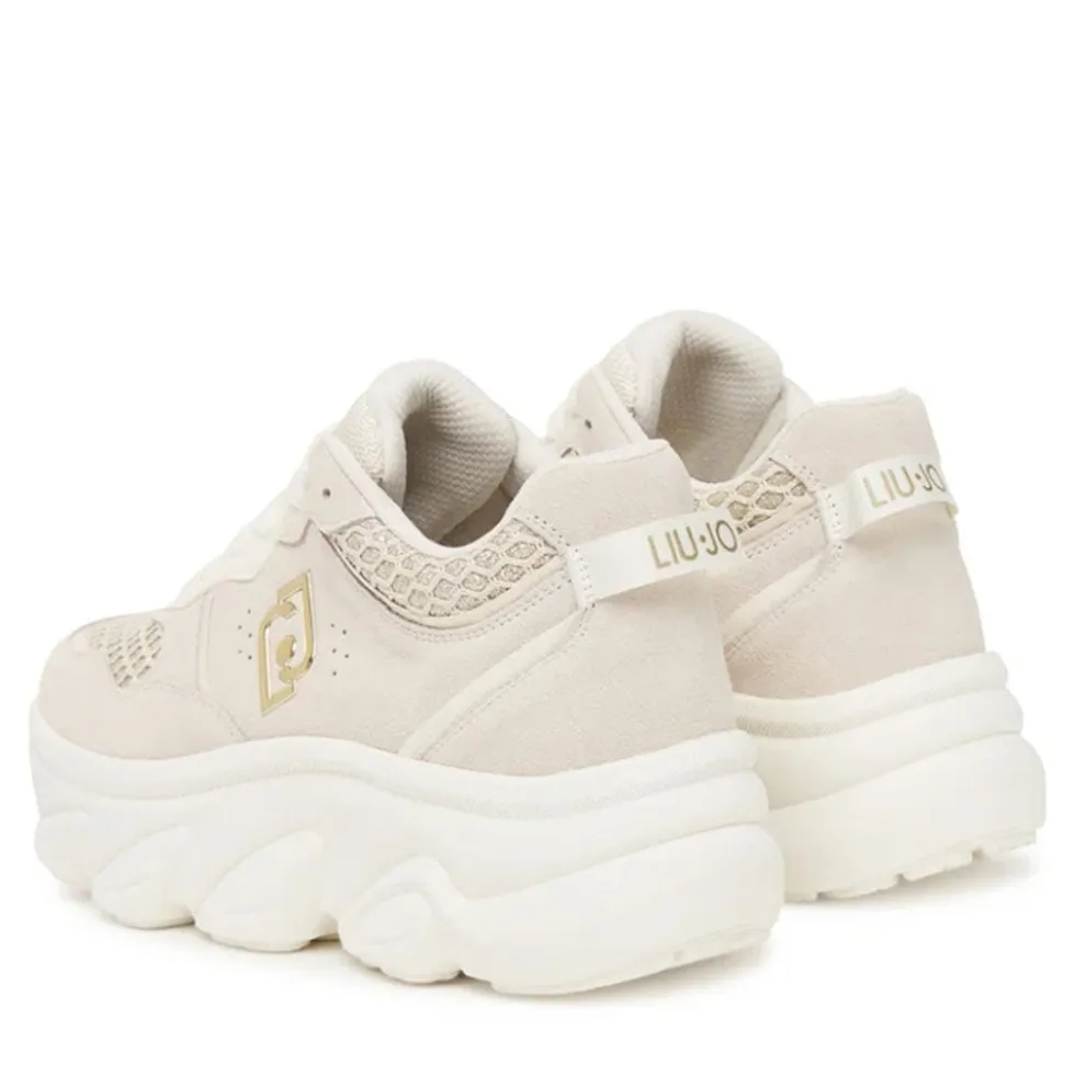 Scarpe Donna LIU JO Steffy 01 Sneakers Chuncky in Suede e Glitter color Latte