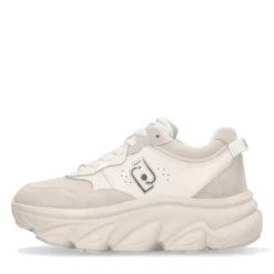 Scarpe Donna LIU JO Steffy 01 Sneakers Chuncky in Suede e Pelle color Latte