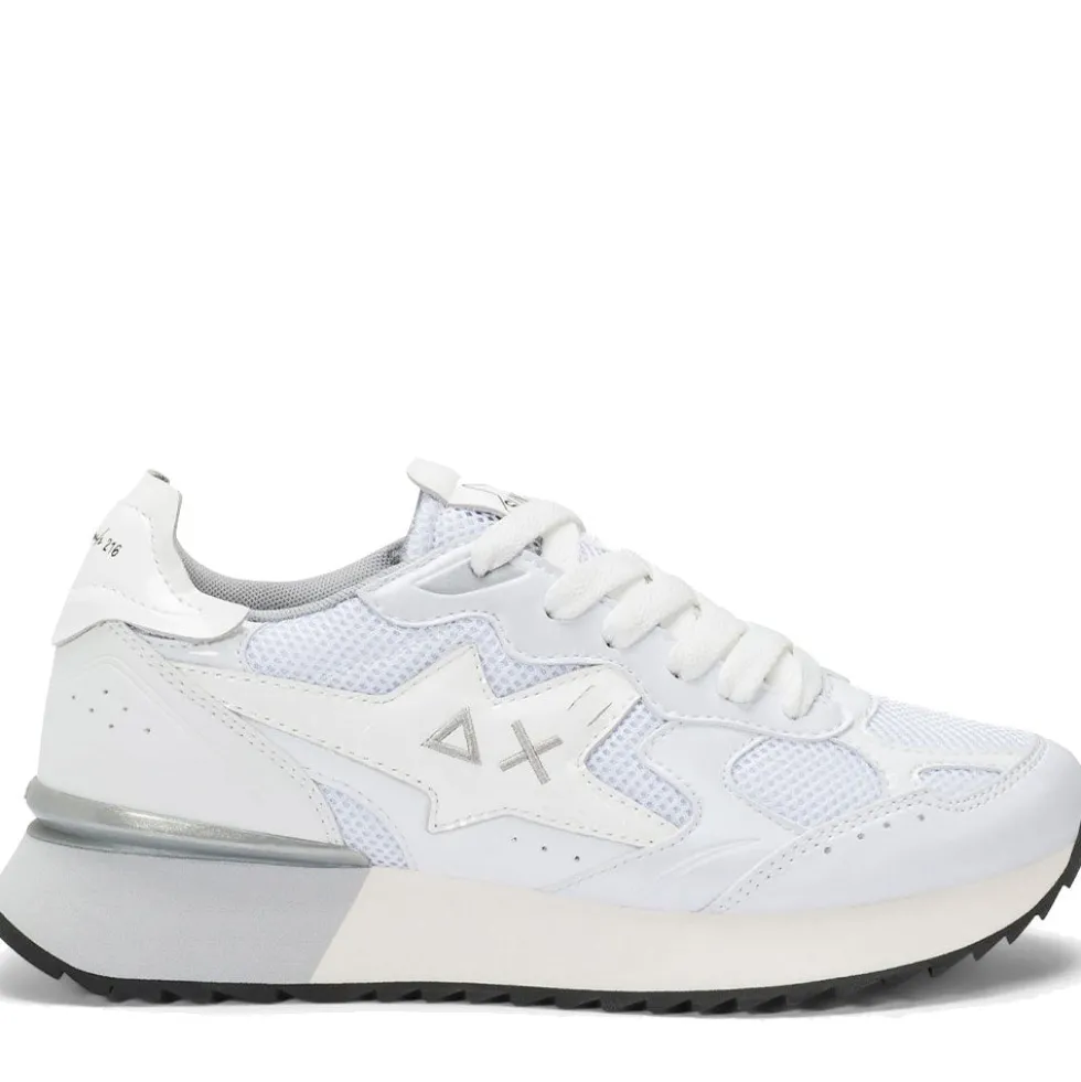 Scarpe Donna Sun68 Sneakers Stargirl Silver Mesh Bianco - Z36216