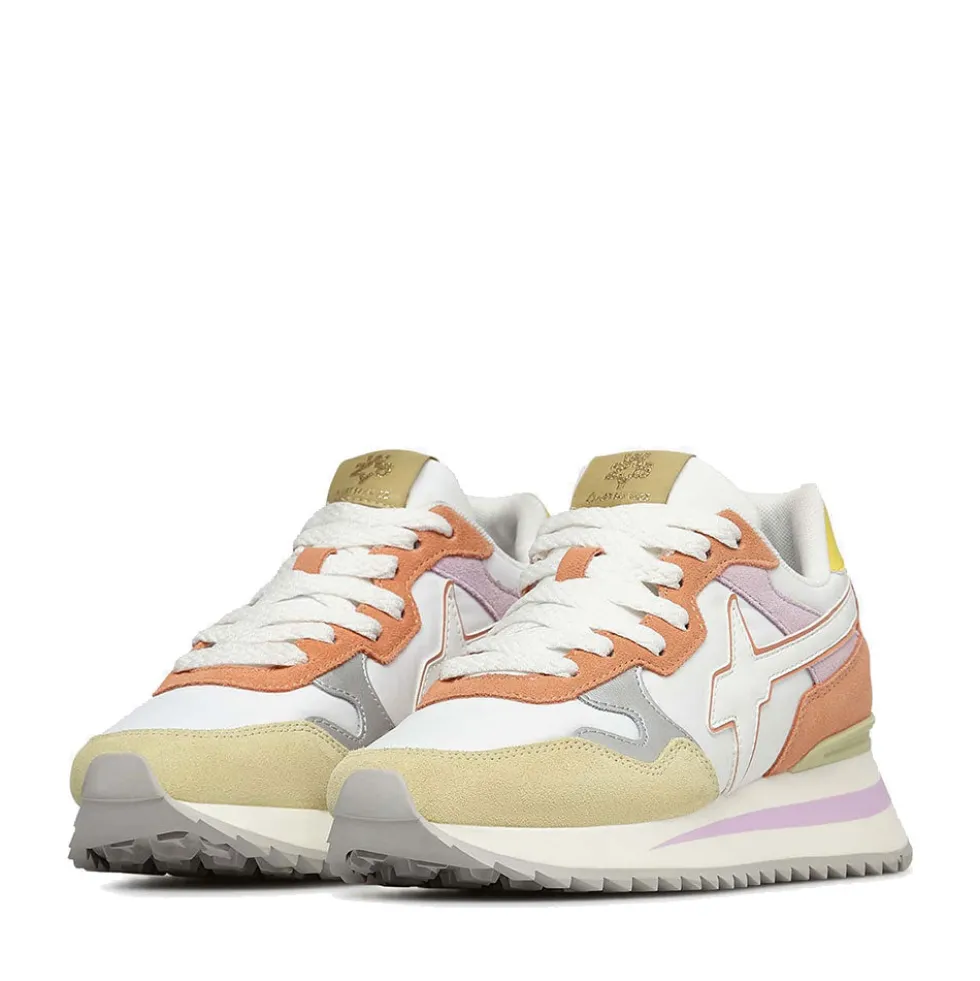 Scarpe Donna W6YZ Sneakers Yak-W. in Tessuto Tecnico e Suede colore White Paglia Lilac