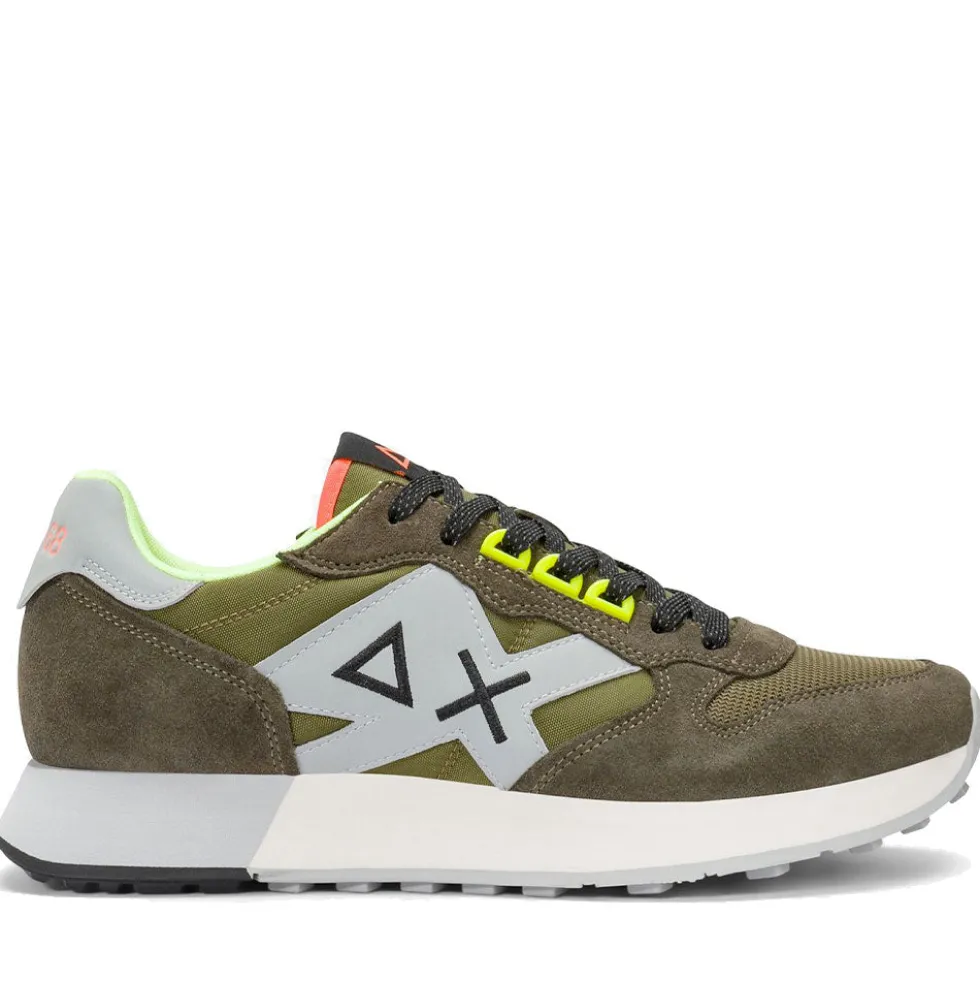 Scarpe Uomo Sun68 Sneakers Jaki 2.0 Fluo Militare - Z36117