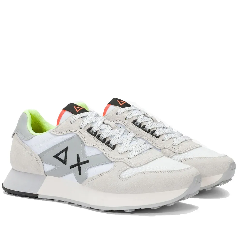 Scarpe Uomo Sun68 Sneakers Jaki 2.0 Fluo Bianco - Z36117