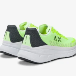 Scarpe Uomo Sun68 Sneakers Jupiter Air Mesh Colore Giallo Fluo