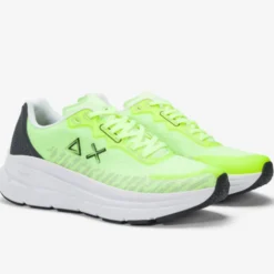 Scarpe Uomo Sun68 Sneakers Jupiter Air Mesh Colore Giallo Fluo
