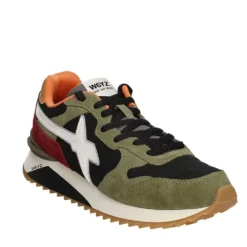 Scarpe Uomo W6YZ Sneakers Yak-M. in Suede e Tessuto Tecnico colore Militare Black Granata