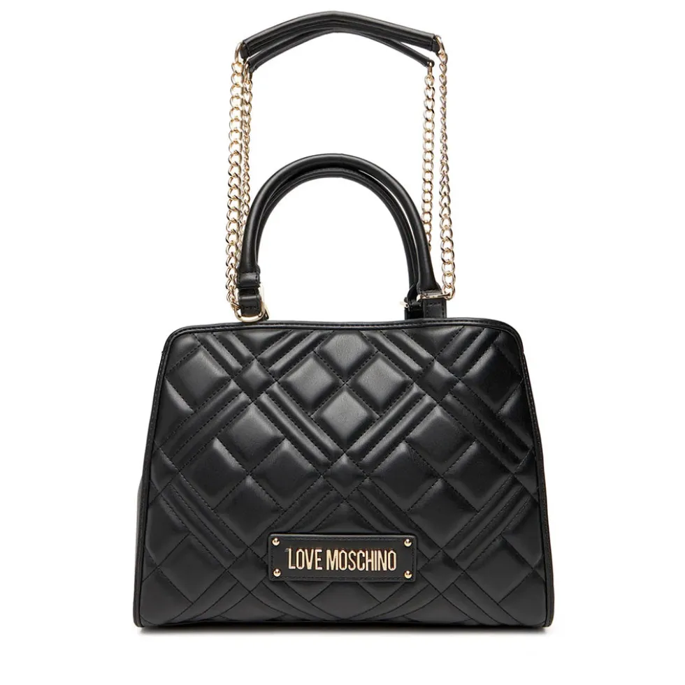 Shopping Bag a Mano Trapuntata LOVE MOSCHINO linea Quilted colore Nero