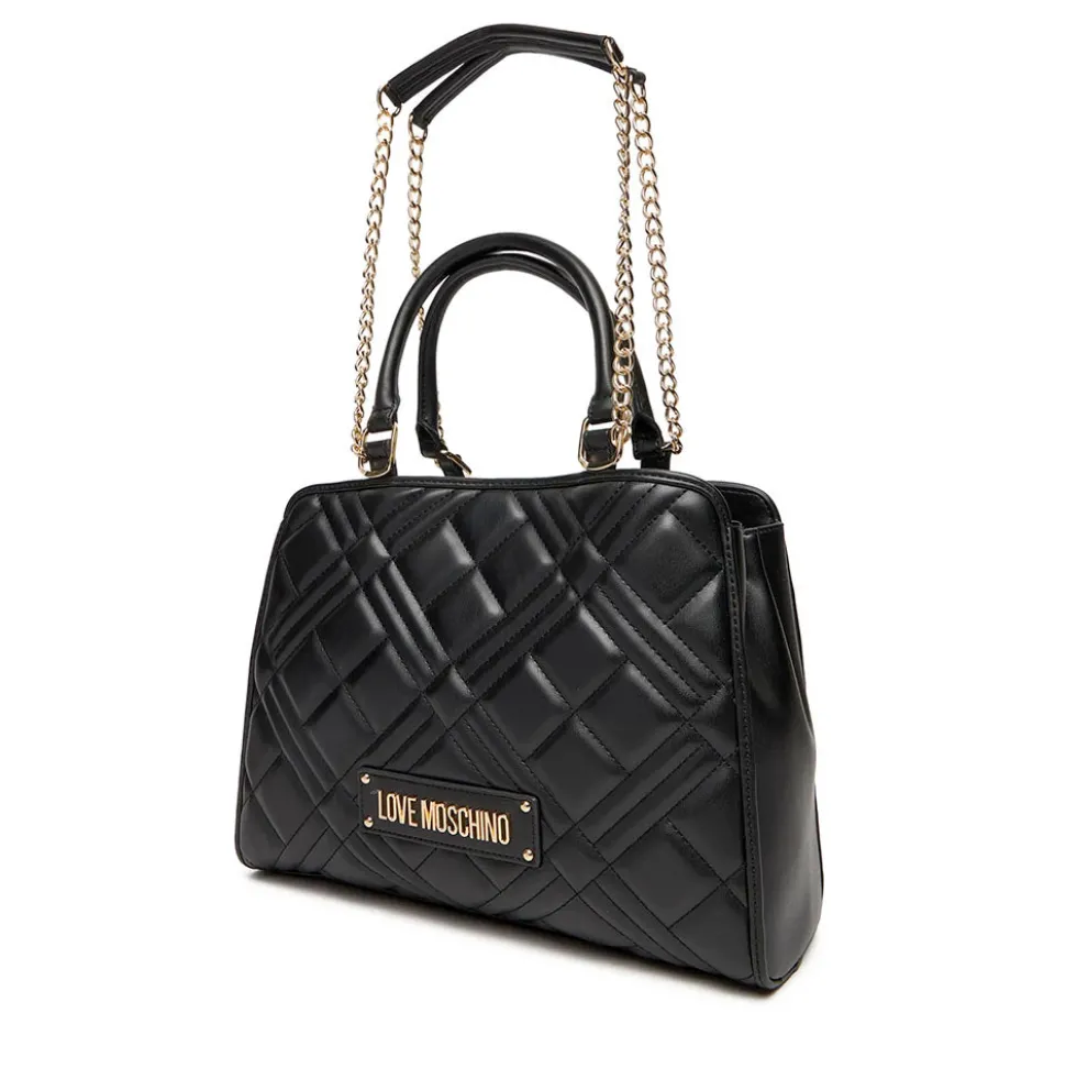 Shopping Bag a Mano Trapuntata LOVE MOSCHINO linea Quilted colore Nero
