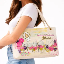 Shopping Bag BRACCIALINI linea Cartoline stampa Alberobello