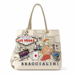 Shopping Bag BRACCIALINI linea Cartoline stampa Las Vegas