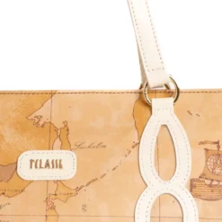 Shopping Bag Donna 1A Classe Alviero Martini linea Soft Petals in Tessuto Soft Geo Classic e Avorio LE53