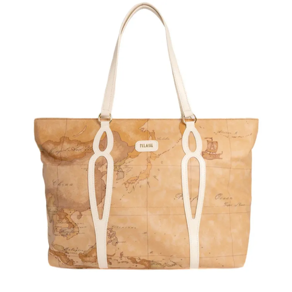 Shopping Bag Donna 1A Classe Alviero Martini linea Soft Petals in Tessuto Soft Geo Classic e Avorio LE53