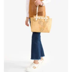 Shopping Bag Donna 1A Classe Alviero Martini linea Escape Geo stampa Geo Classic e Avorio LE60