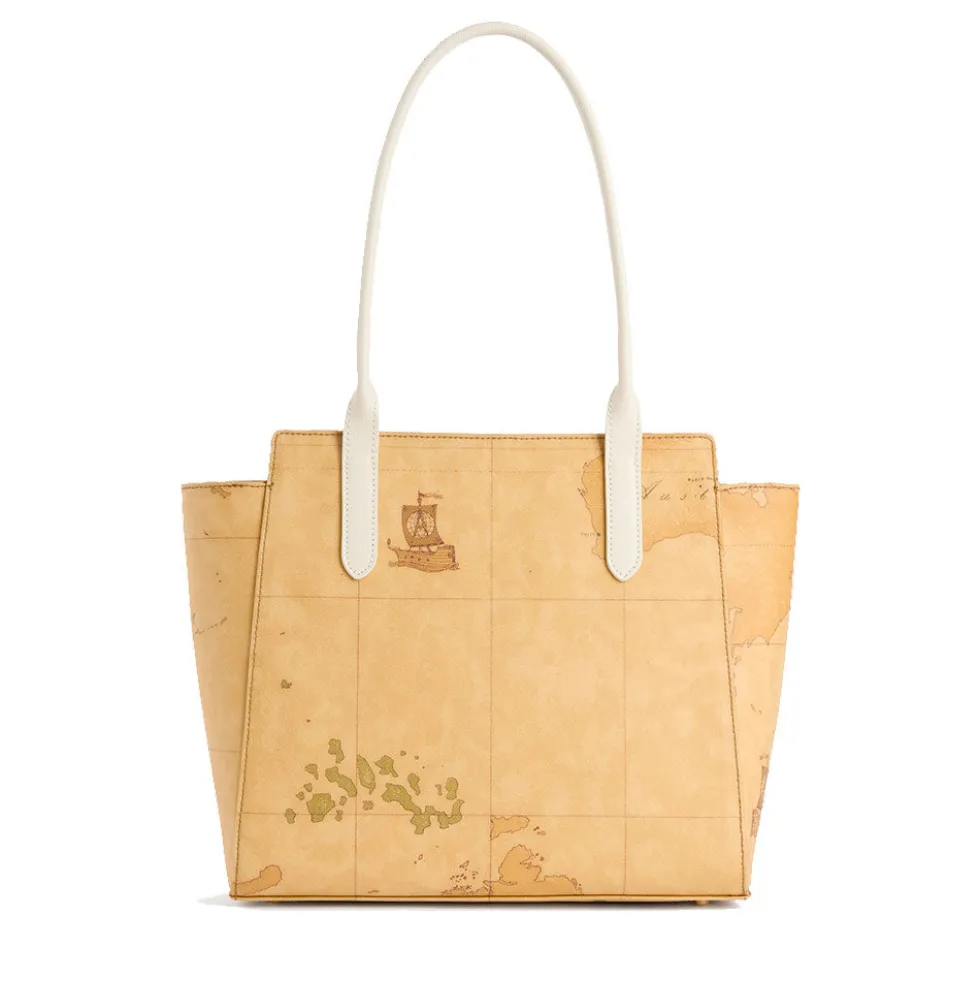 Shopping Bag Donna 1A Classe Alviero Martini linea Escape Geo stampa Geo Classic e Avorio LE60