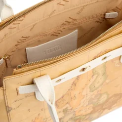 Shopping Bag Donna 1A Classe Alviero Martini linea Escape Geo stampa Geo Classic e Avorio LE60