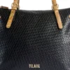 Shopping Bag Donna 1A Classe Alviero Martini linea Golden Dune effetto Intrecciato Nera LE42