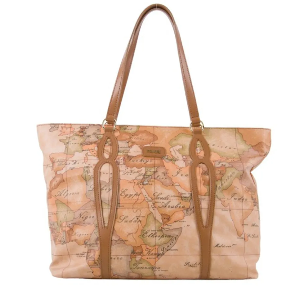 Shopping Bag Donna 1A Classe Alviero Martini linea Soft Petals in Tessuto Soft Geo Classic e Cuoio LE53